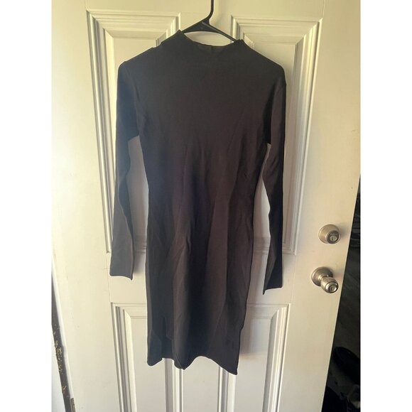 Mother of All NEW NWT Helen Knit dress Black Ribbed Long Sleeve Mock Neck Medium - Picture 3 of 9